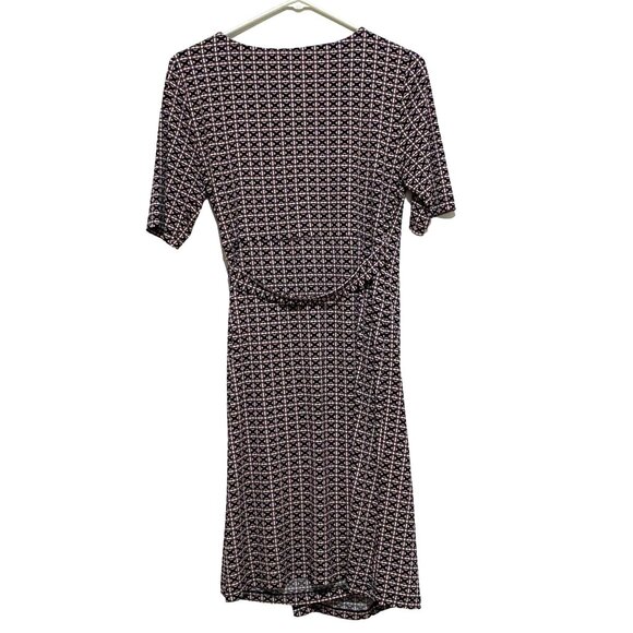 Motherhood Maternity Faux Wrap Dress M Geometric Print Career Office Church - Picture 3 of 6